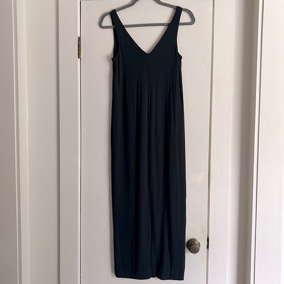 Rag & Bone Luca V Neck Black Shirred Sleeveless Midi Dress Size XXS - Picture 5 of 11